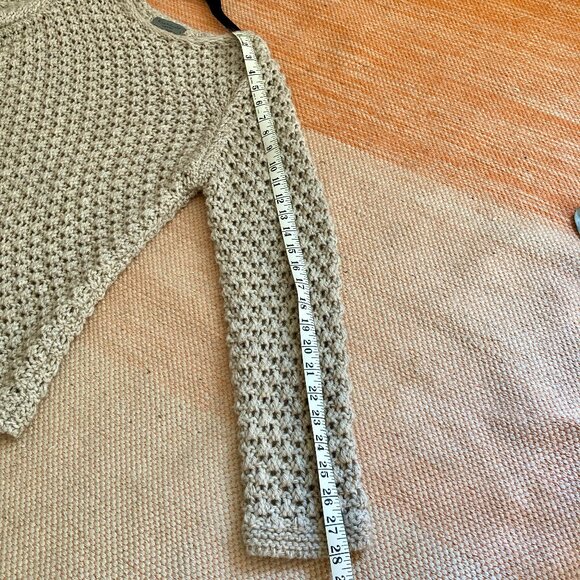 Elsamanda for Anthropologie Cream Open Knit Sequin Sweater Wool/Alpaca L - Picture 6 of 7